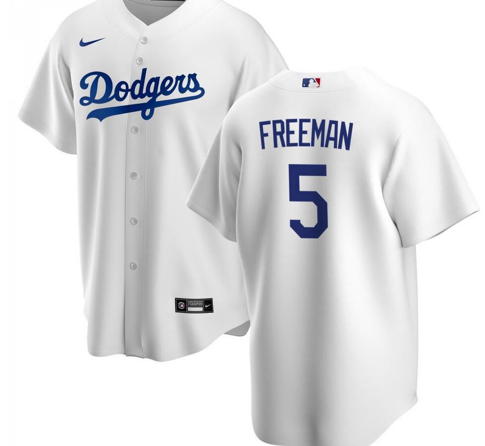 Men Los Angeles Dodgers #5 Freddie Freeman White Cool Base home 2022 MLB Jersey->los angeles dodgers->MLB Jersey